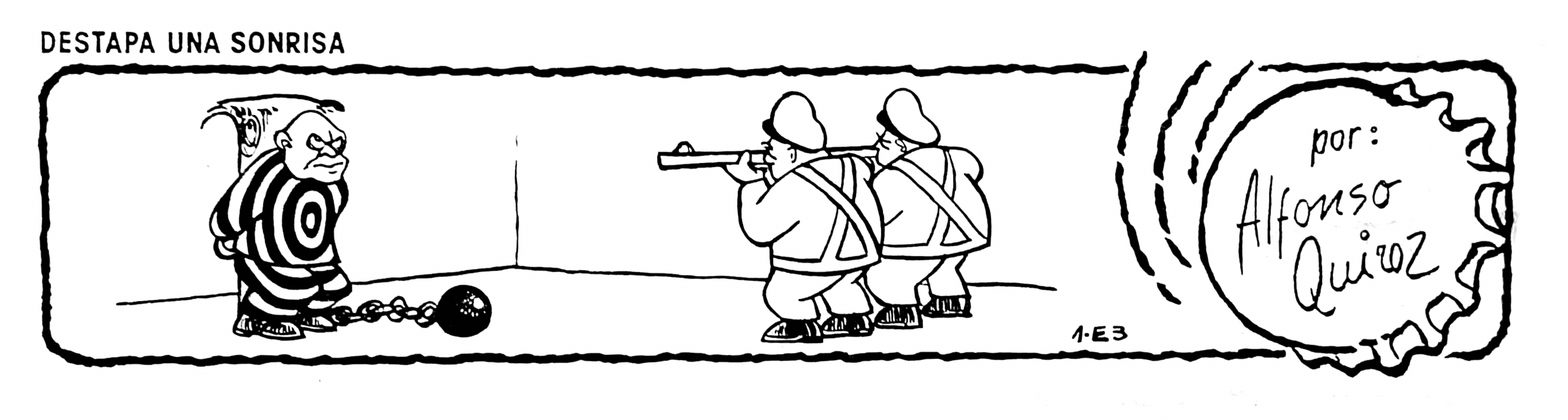 Viñeta cómica sobre un presidiario
